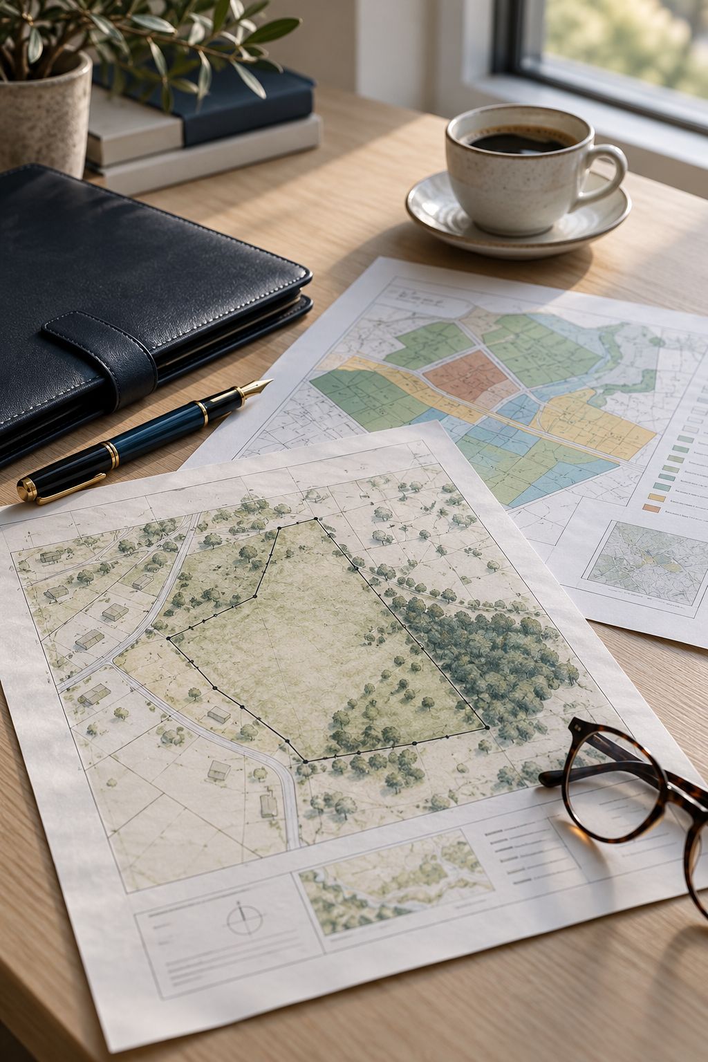 Detal: dokumenty, mapa, akt notarialny